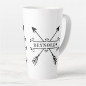 Rustic Crossed Arrows met naam ID615 Latte Mok (Rechterhoek)