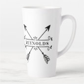 Rustic Crossed Arrows met naam ID615 Latte Mok (Rechts)
