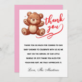 Rustic Cub Beer Boy Baby shower Dank u Bedankkaart (Voorkant / Achterkant)