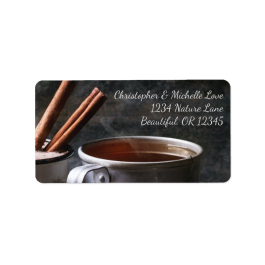 Rustic Cup in het adres van Tea en Hot Chocolate Etiket (Voorkant)