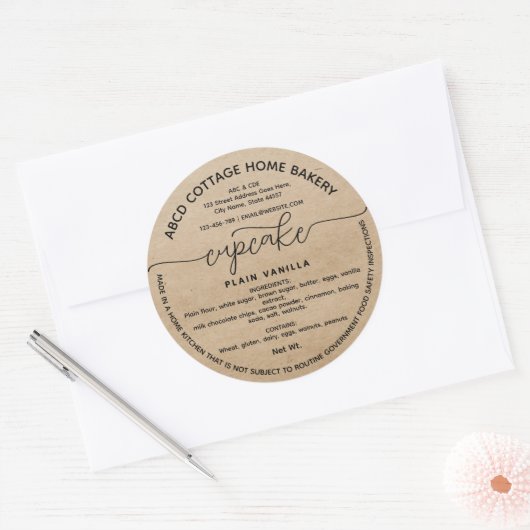 Rustic Cupcake Label Cottage Law Label (Envelop)