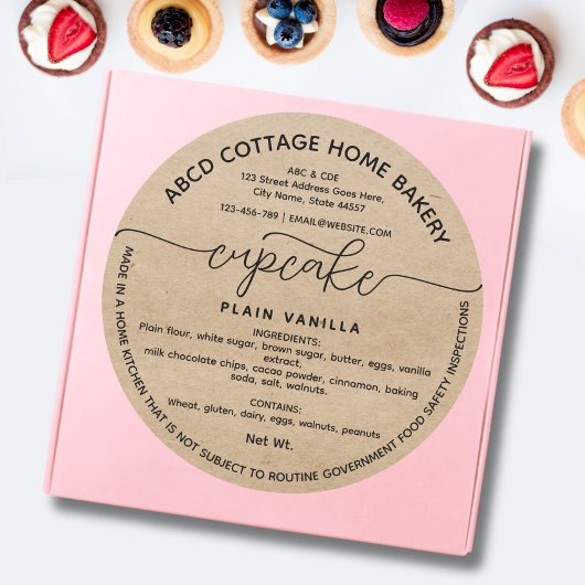 Rustic Cupcake Label Cottage Law Label