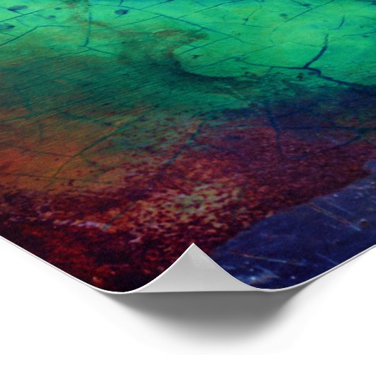 Rustic Curled Pages Turquoise Grunge Texture Poster (Hoek)