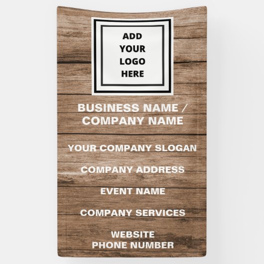 Rustic Custom Business Logo Website - Promotie  Spandoek (Verticaal)