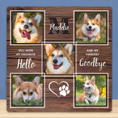 Rustic Custom Dog Memorial 5 Pet Photo Collage Fotoplaat