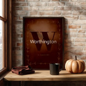 Rustic Custom Family Last Name Cowboy Decor Poster