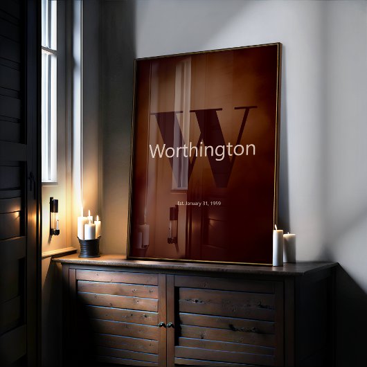 Rustic Custom Family Last Name Cowboy Decor Poster