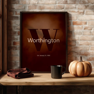 Rustic Custom Family Last Name Cowboy Decor Poster