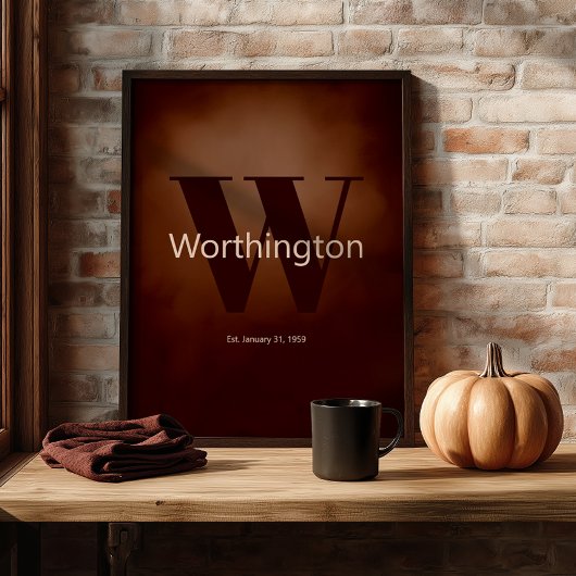 Rustic Custom Family Last Name Cowboy Decor Poster