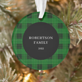 Rustic Custom Family Name Green Play Ornament