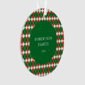 Rustic Custom Family Name Green Play Ornament (voorkant)