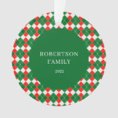 Rustic Custom Family Name Green Play Ornament (voorkant)