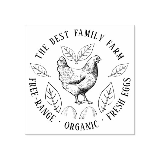 Rustic Custom Farm | Boerderij Verse Eieren Rubberstempel (Afrduk)