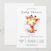 Rustic Custom Giraffe Baby shower Kaart (Voorkant / Achterkant)