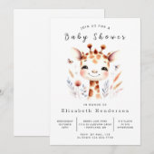 Rustic Custom Giraffe Baby shower Kaart (Voorkant / Achterkant)