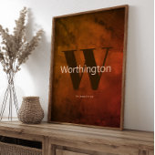 Rustic Custom Last Name Western Farmhouse Poster