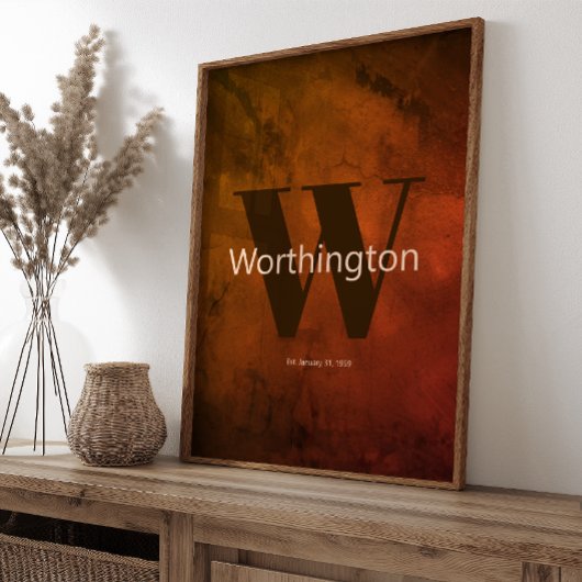 Rustic Custom Last Name Western Farmhouse Poster