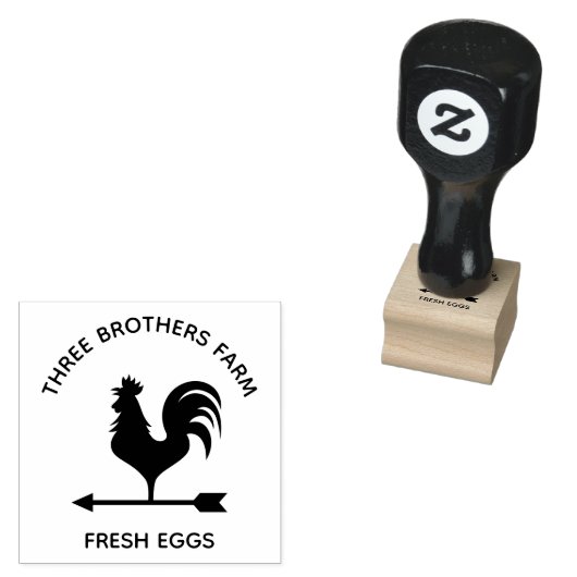 Rustic Custom Name Business Boerderij Personalized Rubberstempel (Gestempeld)