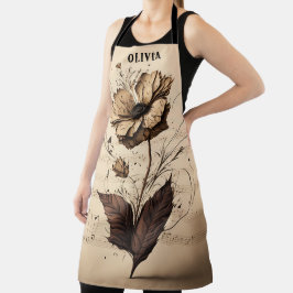 Rustic Custom Name Floral Champagne Music Sheet Schort