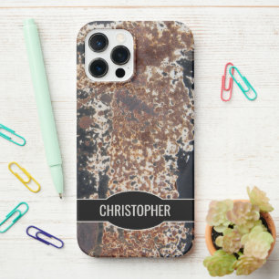 Rustic Custom Name Rusty Metal Texture iPhone Case iPhone 12 Pro Max Hoesje
