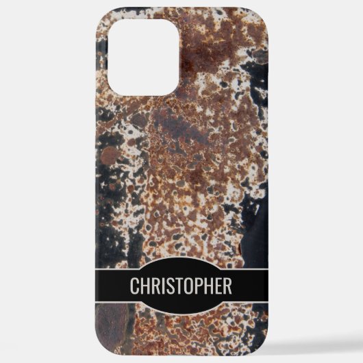 Rustic Custom Name Rusty Metal Texture iPhone Case iPhone Hoesje (Achterkant)