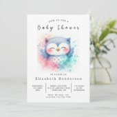 Rustic Custom Owl Baby shower Kaart (Staand voorkant)