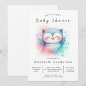 Rustic Custom Owl Baby shower Kaart (Voorkant / Achterkant)