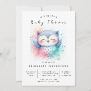 Rustic Custom Owl Baby shower Kaart