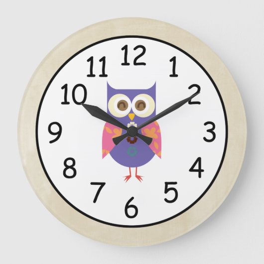 Rustic Custom Owl Grote Klok (Voorkant)