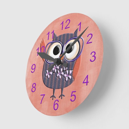 Rustic Custom Owl Ronde Klok (Hoek)