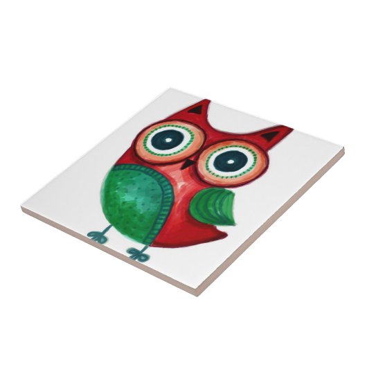 Rustic Custom Owl Tegeltje (Zijkant)