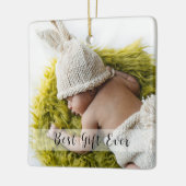 Rustic Custom Photo 1st Xmas nieuwe grootouders Keramisch Ornament (Links)