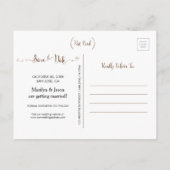 Rustic Custom Photo Save the Date Briefkaart (Achterkant)
