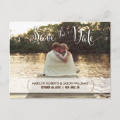 Rustic Custom Photo Save the Date Briefkaart (Voorkant)