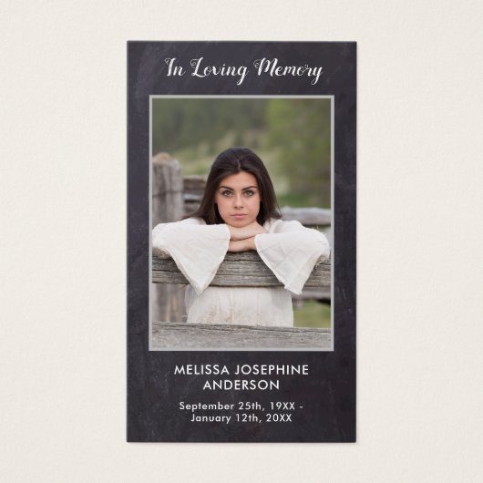 Rustic Custom Photo Sympathie Funeral Prayer Kaart (Voorkant)