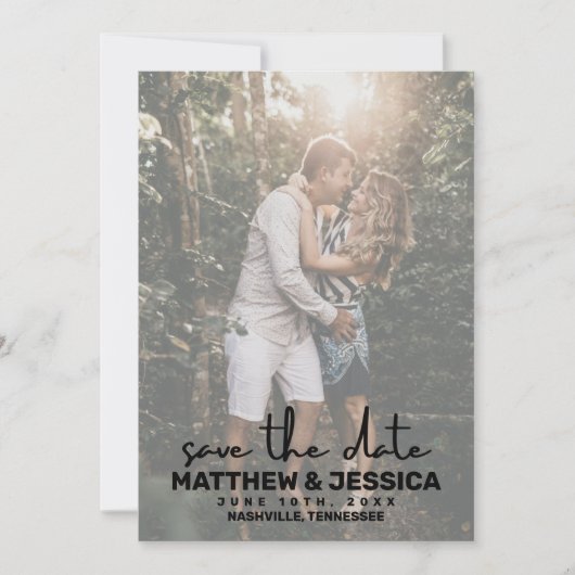 Rustic Custom Photo Wedding Save the Date (Voorkant)
