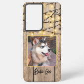 Rustic Custom Square Photo Alaskan Malamute Puppy Samsung Galaxy Hoesje (Achterkant)