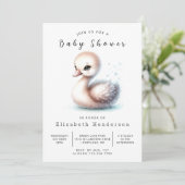 Rustic Custom Swan Baby shower Kaart (Staand voorkant)