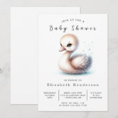Rustic Custom Swan Baby shower Kaart (Voorkant / Achterkant)