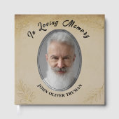 Rustic Custom Text Photo Memorial Funeral Leaves Gastenboek (Voorkant)