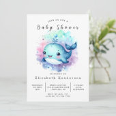 Rustic Custom Whale Baby shower Kaart (Staand voorkant)