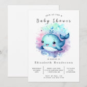 Rustic Custom Whale Baby shower Kaart (Voorkant / Achterkant)