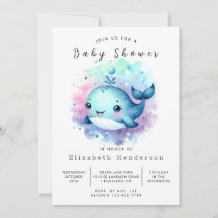 Rustic Custom Whale Baby shower Kaart