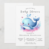 Rustic Custom Whale Baby shower Kaart (Voorkant / Achterkant)