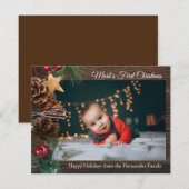 Rustic Cute Baby's First Kerstfeestdag Foto (Voorkant / Achterkant)