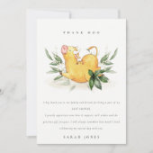 Rustic Cute Boerderij Koe Foliage Baby shower Bedankkaart (Voorkant)