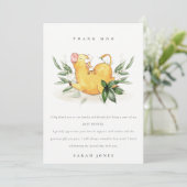 Rustic Cute Boerderij Koe Foliage Baby shower Bedankkaart (Staand voorkant)