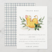 Rustic Cute Boerderij Koe Foliage Baby shower Bedankkaart (Voorkant / Achterkant)