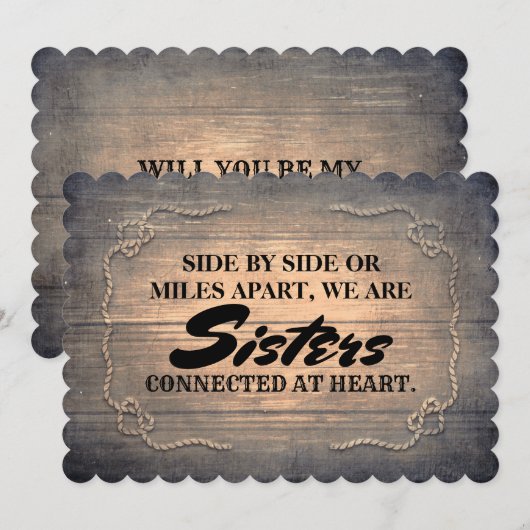 Rustic Cute Bridesmaid / Maid of Honor proposal Kaart (Voorkant / Achterkant)