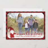 Rustic Cute Family Photo Merry Kerstmis Feestdagenkaart (Voorkant)